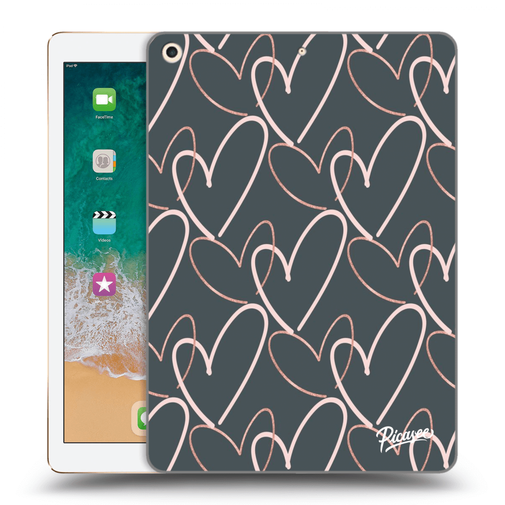 Picasee silikónový čierny obal pre Apple iPad 9.7" 2017 (5. gen) - Lots of love