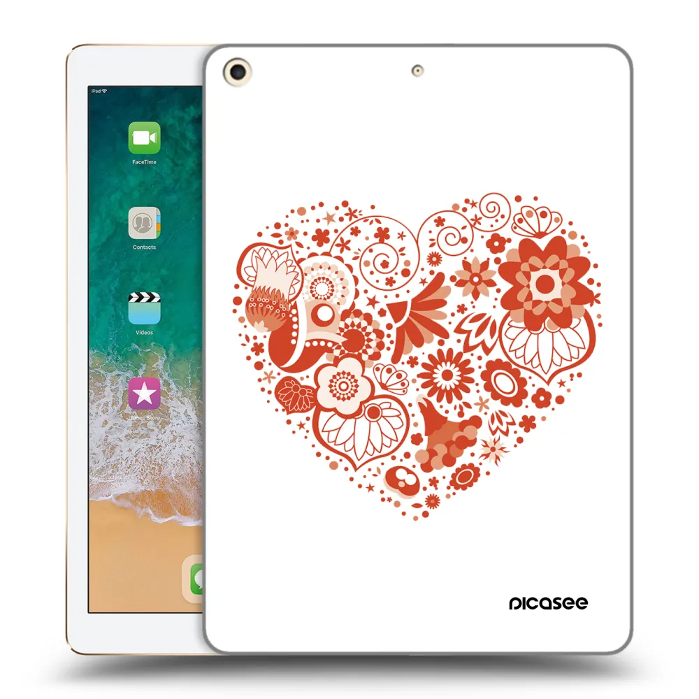 Picasee silikónový prehľadný obal pre Apple iPad 9.7" 2017 (5. gen) - Veľké srdce