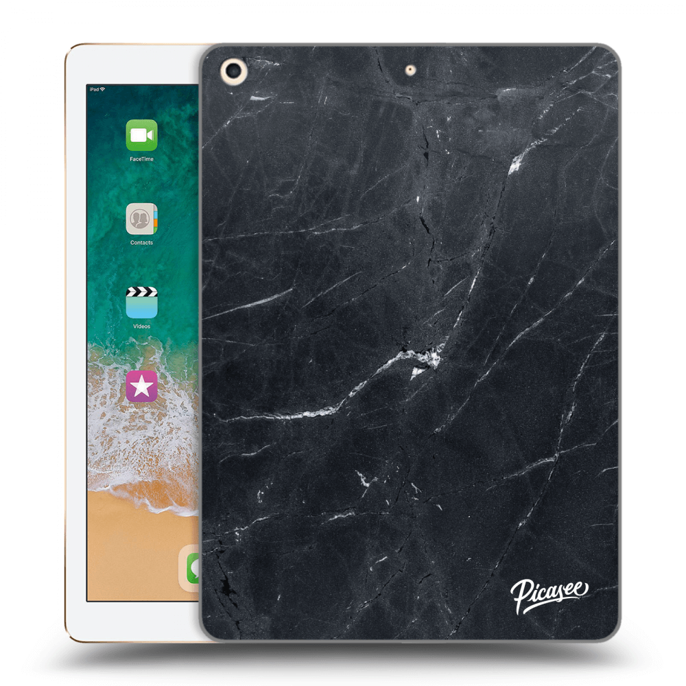 Picasee silikónový čierny obal pre Apple iPad 9.7" 2017 (5. gen) - Black marble