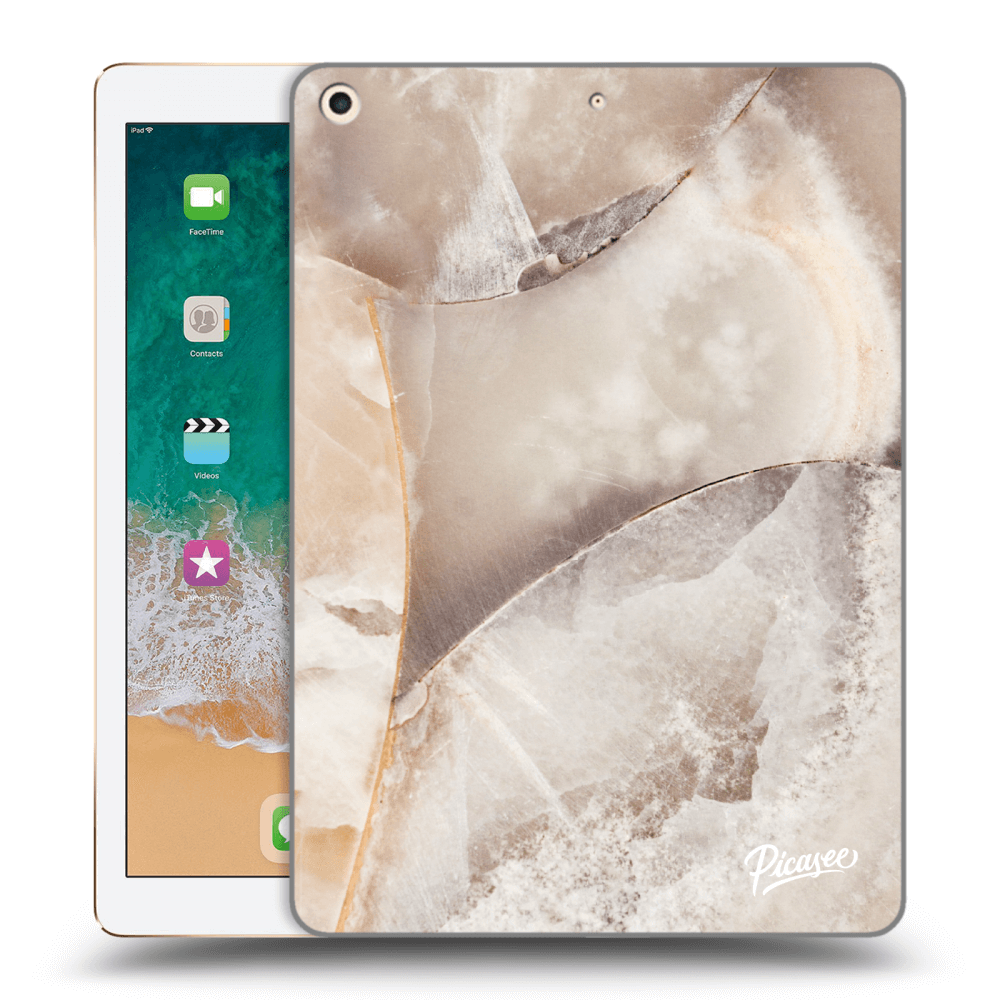 Picasee silikónový čierny obal pre Apple iPad 9.7" 2017 (5. gen) - Cream marble