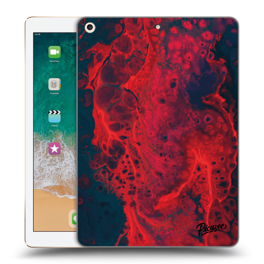 Picasee silikónový čierny obal pre Apple iPad 9.7" 2017 (5. gen) - Organic red