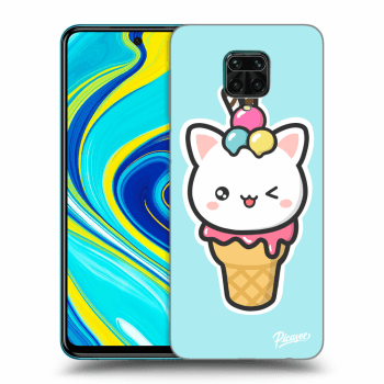 Picasee silikónový prehľadný obal pre Xiaomi Redmi Note 9S - Ice Cream Cat