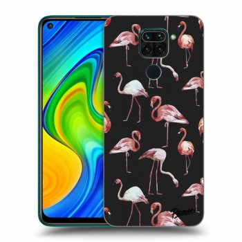 Picasee silikónový čierny obal pre Xiaomi Redmi Note 9 - Flamingos