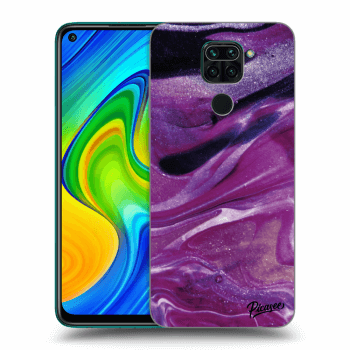 Picasee silikónový prehľadný obal pre Xiaomi Redmi Note 9 - Purple glitter