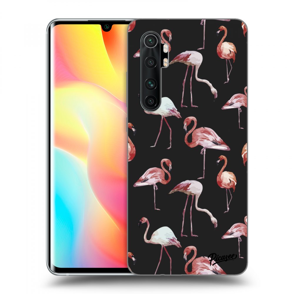 Picasee silikónový čierny obal pre Xiaomi Mi Note 10 Lite - Flamingos