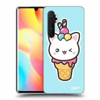 Picasee silikónový čierny obal pre Xiaomi Mi Note 10 Lite - Ice Cream Cat