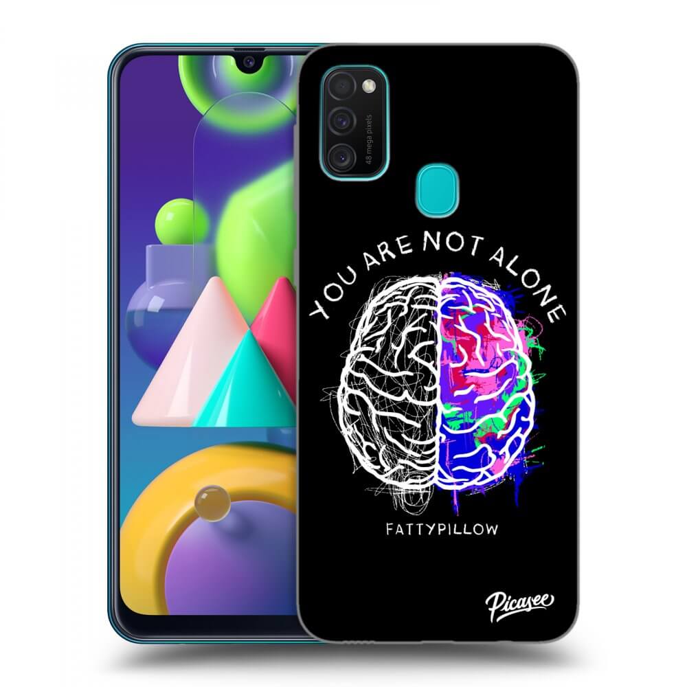 Picasee silikónový čierny obal pre Samsung Galaxy M21 M215F - Brain - White