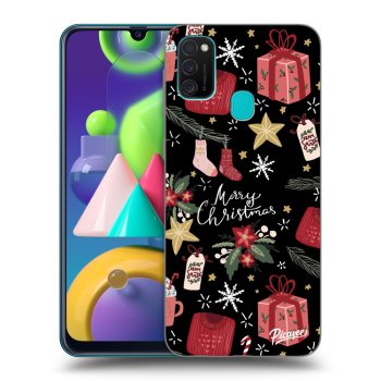 Picasee silikónový čierny obal pre Samsung Galaxy M21 M215F - Christmas