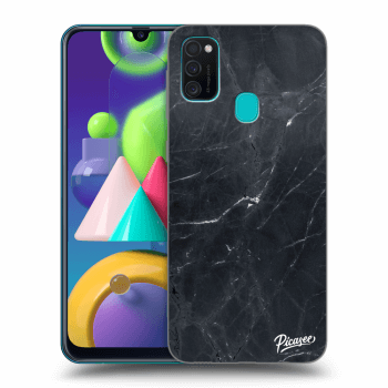 Picasee silikónový čierny obal pre Samsung Galaxy M21 M215F - Black marble