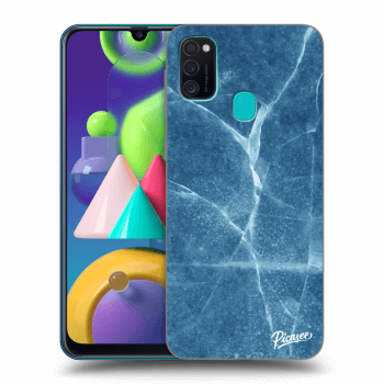 Picasee silikónový čierny obal pre Samsung Galaxy M21 M215F - Blue marble