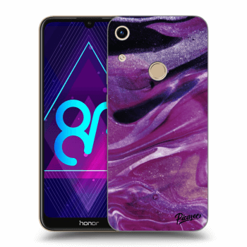 Picasee silikónový čierny obal pre Honor 8A - Purple glitter