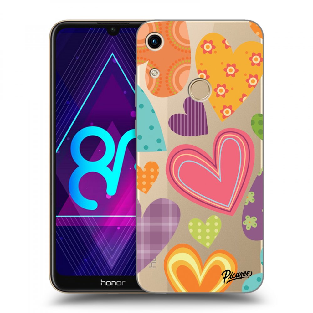 Picasee silikónový prehľadný obal pre Honor 8A - Colored heart