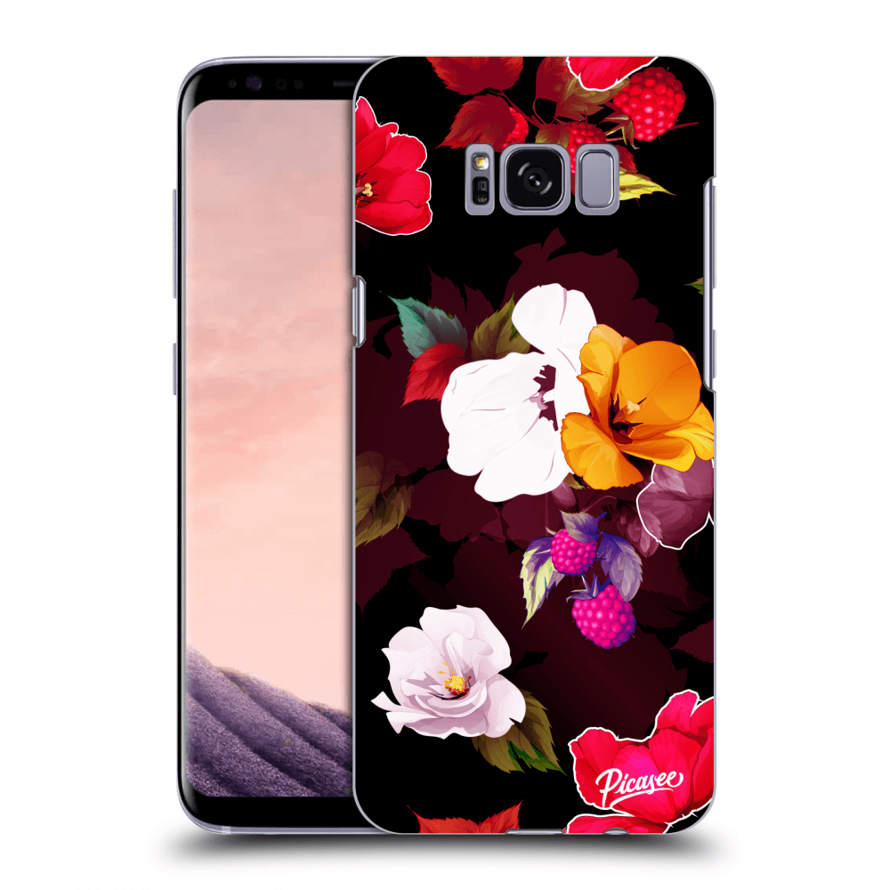 Picasee silikónový čierny obal pre Samsung Galaxy S8 G950F - Flowers and Berries