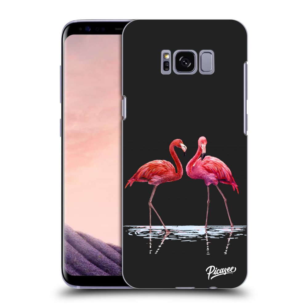 Picasee silikónový čierny obal pre Samsung Galaxy S8 G950F - Flamingos couple