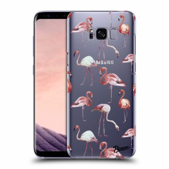 Picasee silikónový prehľadný obal pre Samsung Galaxy S8 G950F - Flamingos