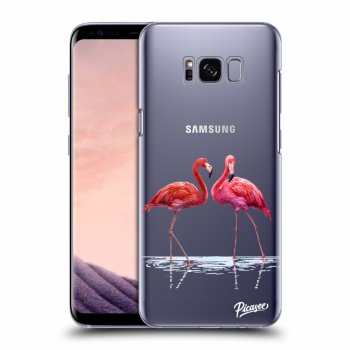 Picasee silikónový prehľadný obal pre Samsung Galaxy S8 G950F - Flamingos couple