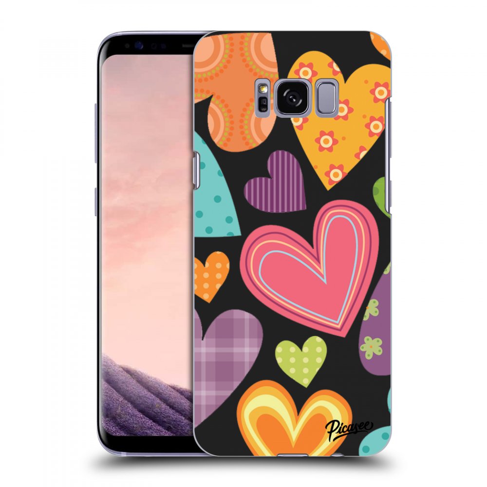 Picasee silikónový čierny obal pre Samsung Galaxy S8 G950F - Colored heart