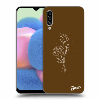 Picasee silikónový čierny obal pre Samsung Galaxy A30s A307F - Brown flowers