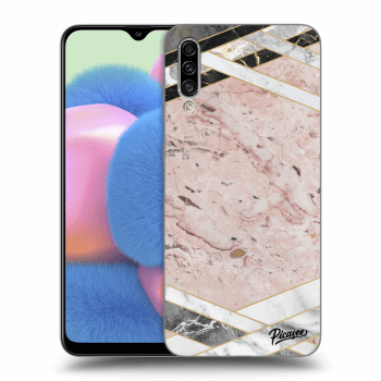 Picasee silikónový prehľadný obal pre Samsung Galaxy A30s A307F - Pink geometry