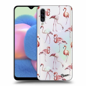 Picasee silikónový prehľadný obal pre Samsung Galaxy A30s A307F - Flamingos