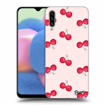 Picasee silikónový čierny obal pre Samsung Galaxy A30s A307F - Cherries