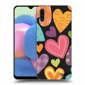Picasee silikónový čierny obal pre Samsung Galaxy A30s A307F - Colored heart