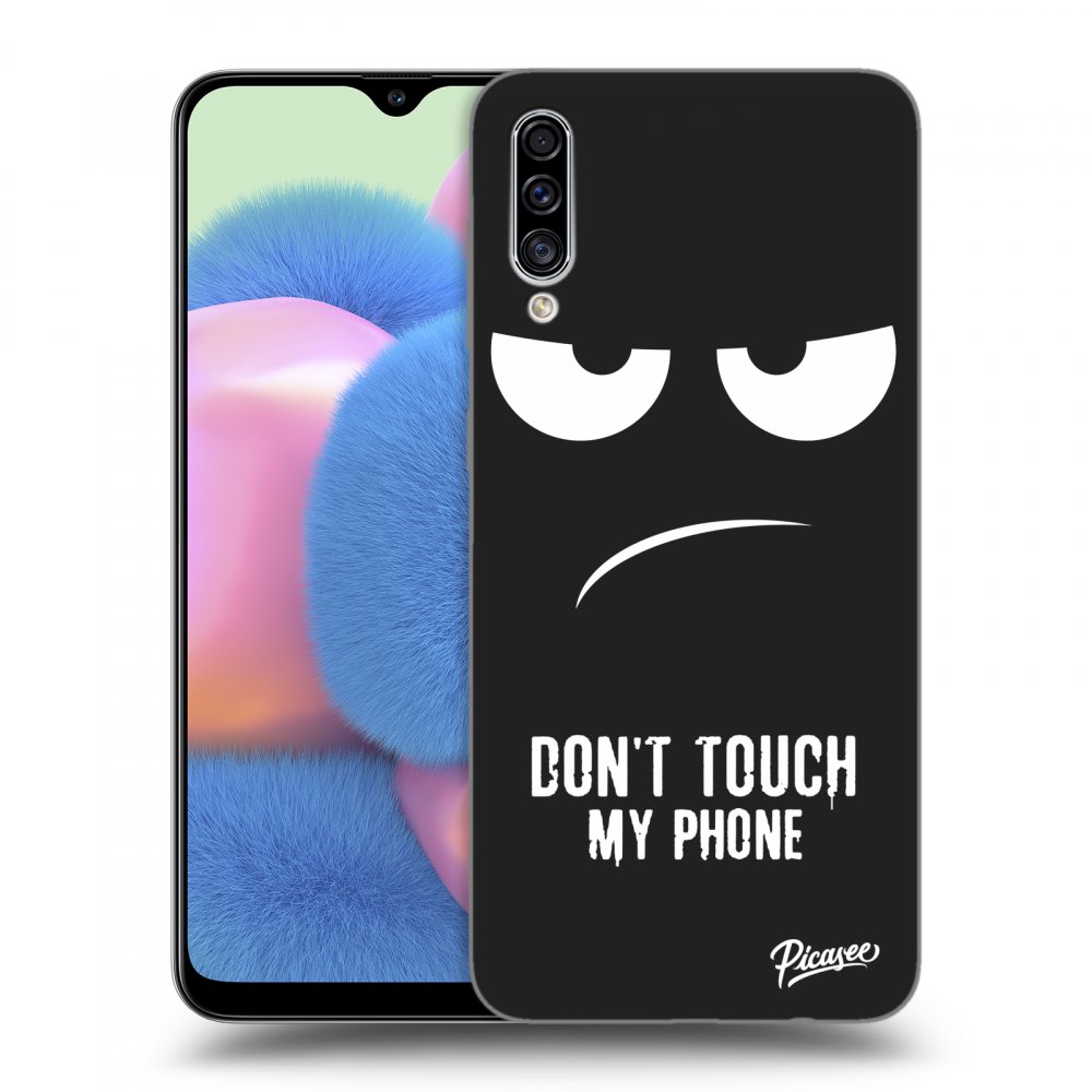 Picasee silikónový čierny obal pre Samsung Galaxy A30s A307F - Don't Touch My Phone
