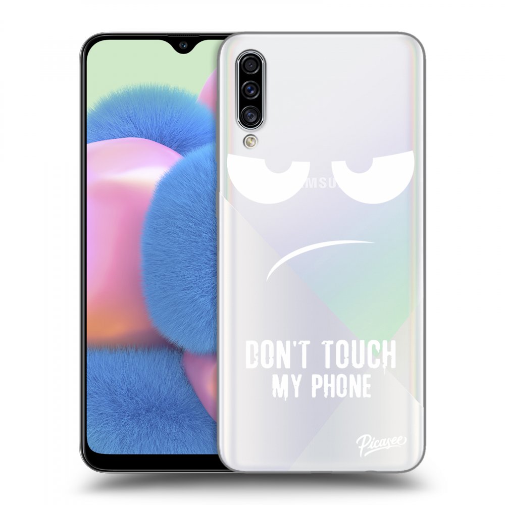 Picasee silikónový prehľadný obal pre Samsung Galaxy A30s A307F - Don't Touch My Phone