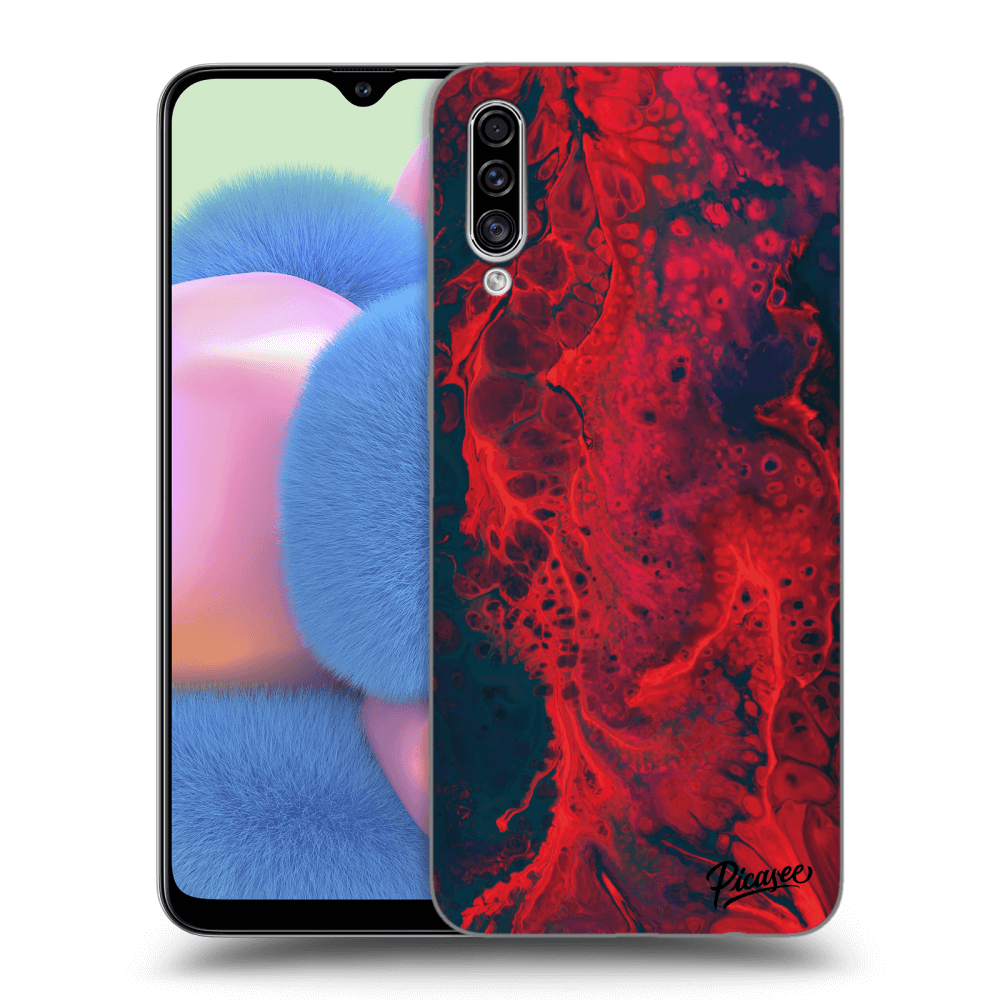 Picasee silikónový čierny obal pre Samsung Galaxy A30s A307F - Organic red