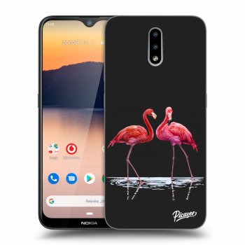 Picasee silikónový čierny obal pre Nokia 2.3 - Flamingos couple