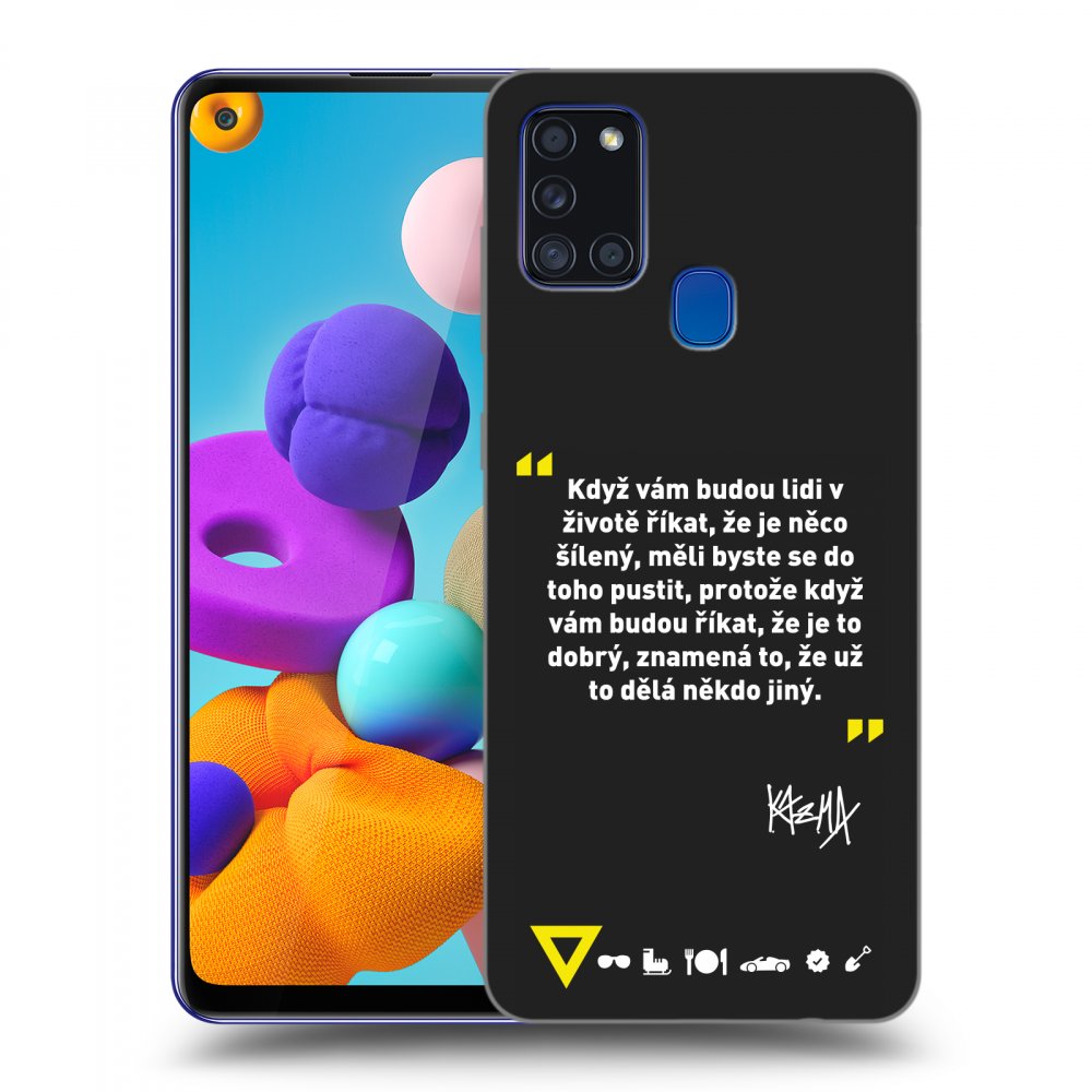 Picasee silikónový čierny obal pre Samsung Galaxy A21s - Kazma - MĚLI BYSTE SE DO TOHO PUSTIT