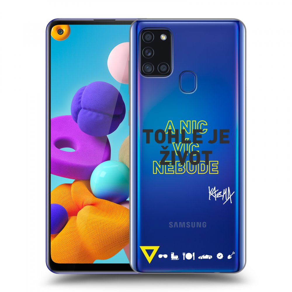 Picasee silikónový prehľadný obal pre Samsung Galaxy A21s - Kazma - TOHLE JE ŽIVOT A NIC VÍC NEBUDE