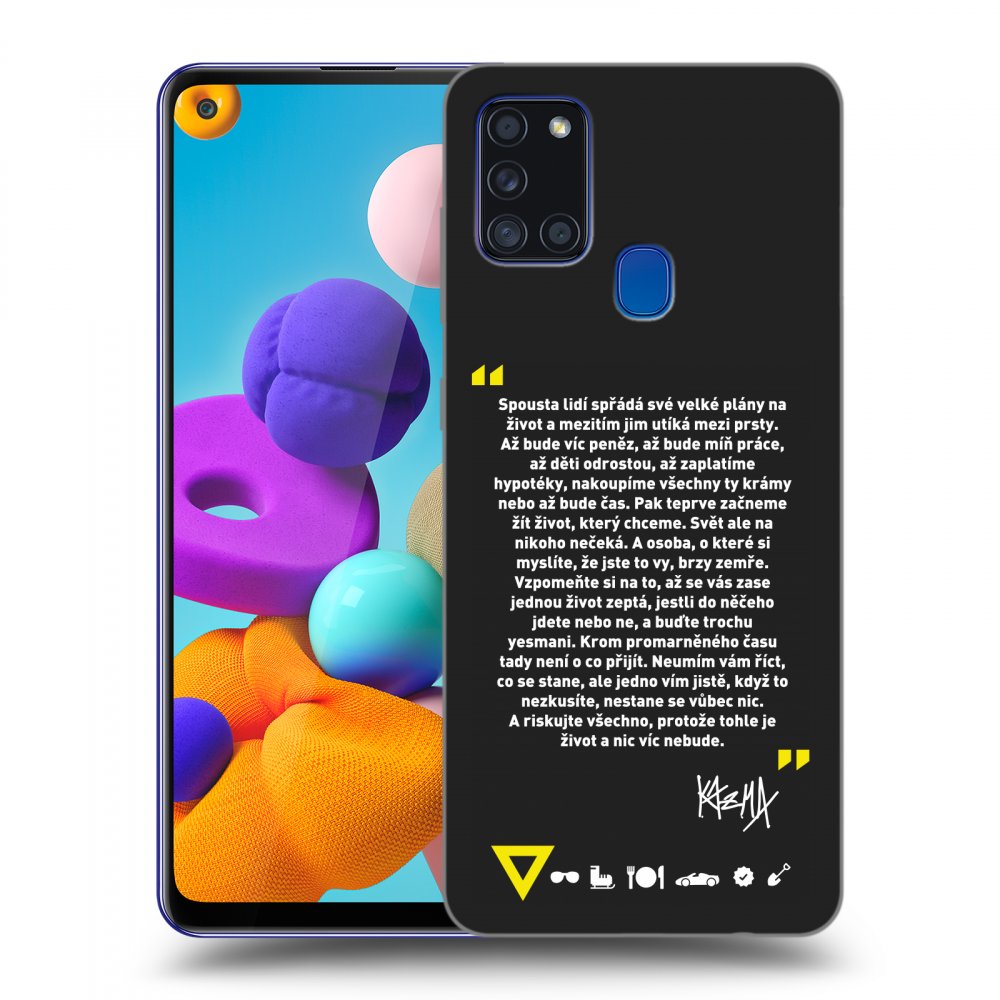Picasee silikónový čierny obal pre Samsung Galaxy A21s - Kazma - BUĎTE TROCHU YESMANI