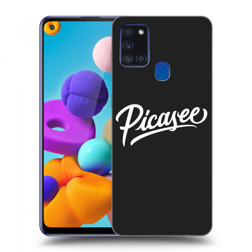 Picasee silikónový čierny obal pre Samsung Galaxy A21s - Picasee - old logo - white
