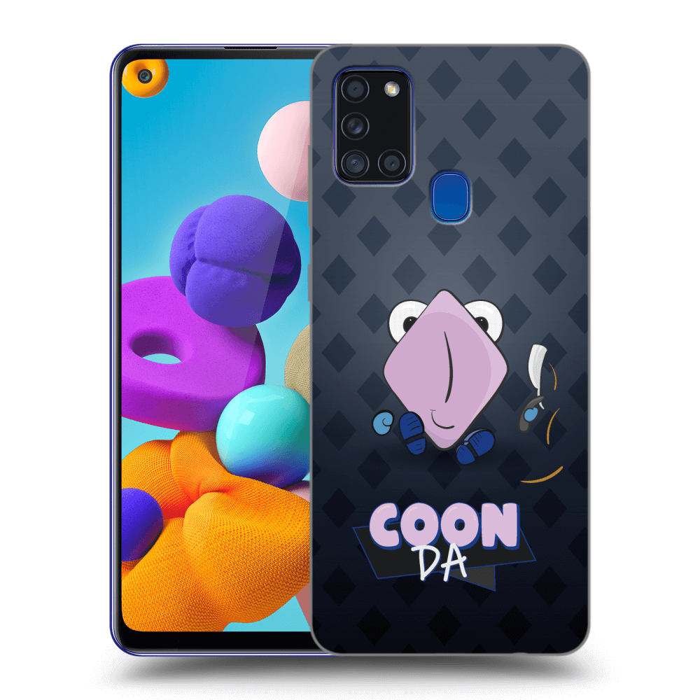 Picasee silikónový prehľadný obal pre Samsung Galaxy A21s - COONDA holátko - tmavá