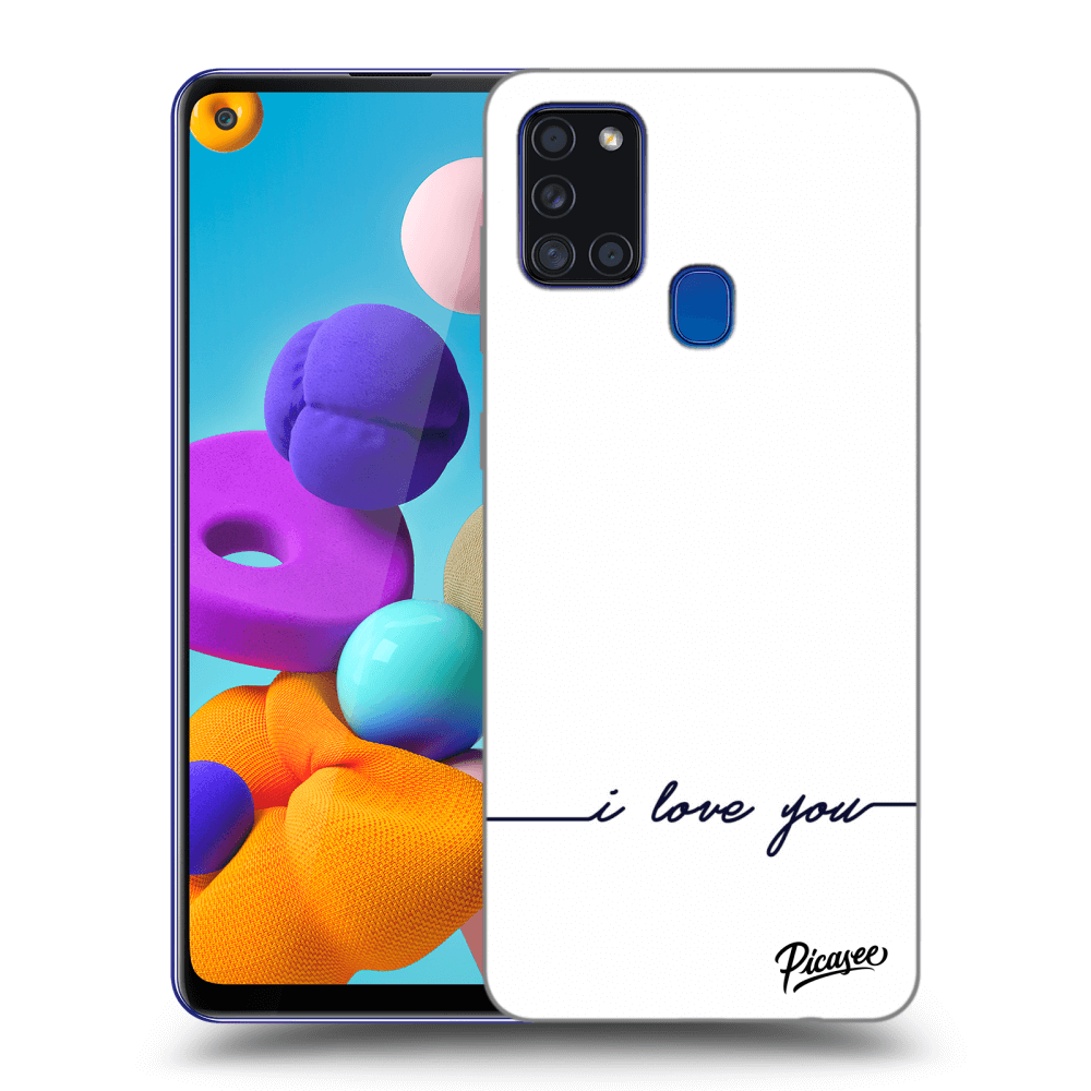 Picasee silikónový prehľadný obal pre Samsung Galaxy A21s - I love you