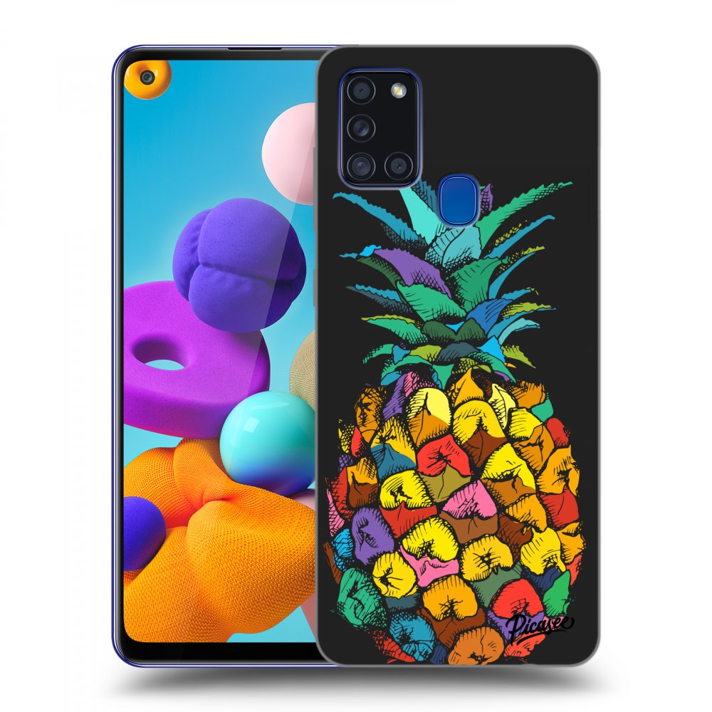 Picasee silikónový čierny obal pre Samsung Galaxy A21s - Pineapple