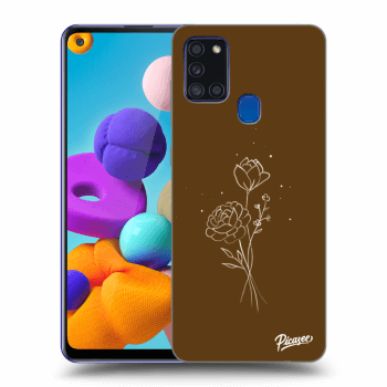 Obal pre Samsung Galaxy A21s - Brown flowers