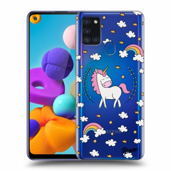 Picasee silikónový prehľadný obal pre Samsung Galaxy A21s - Unicorn star heaven
