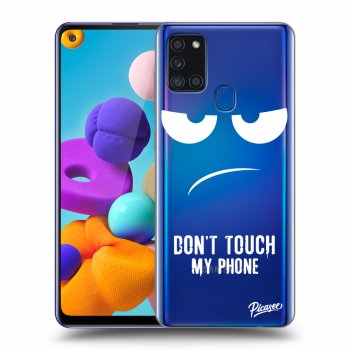 Picasee silikónový prehľadný obal pre Samsung Galaxy A21s - Don't Touch My Phone