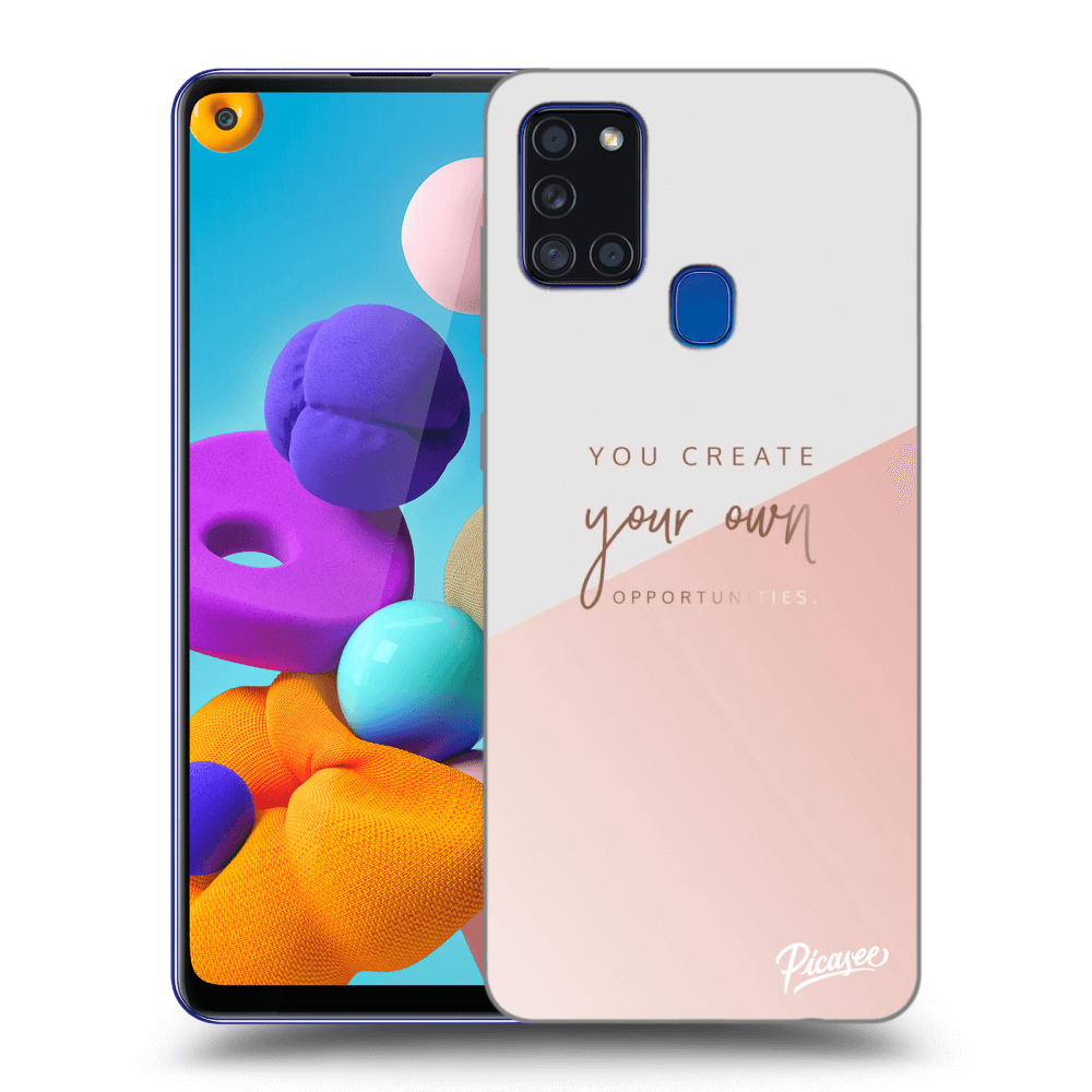 Picasee silikónový čierny obal pre Samsung Galaxy A21s - You create your own opportunities