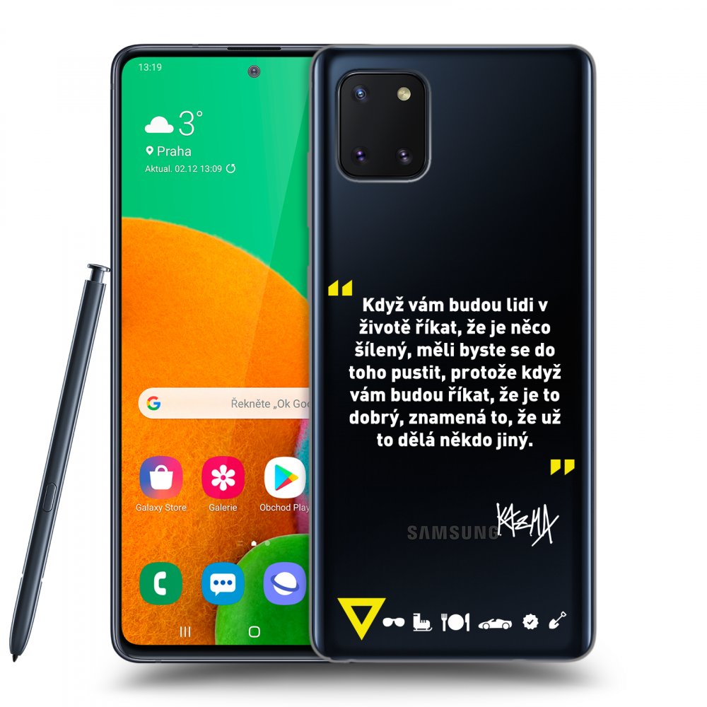 Picasee silikónový prehľadný obal pre Samsung Galaxy Note 10 Lite N770F - Kazma - MĚLI BYSTE SE DO TOHO PUSTIT