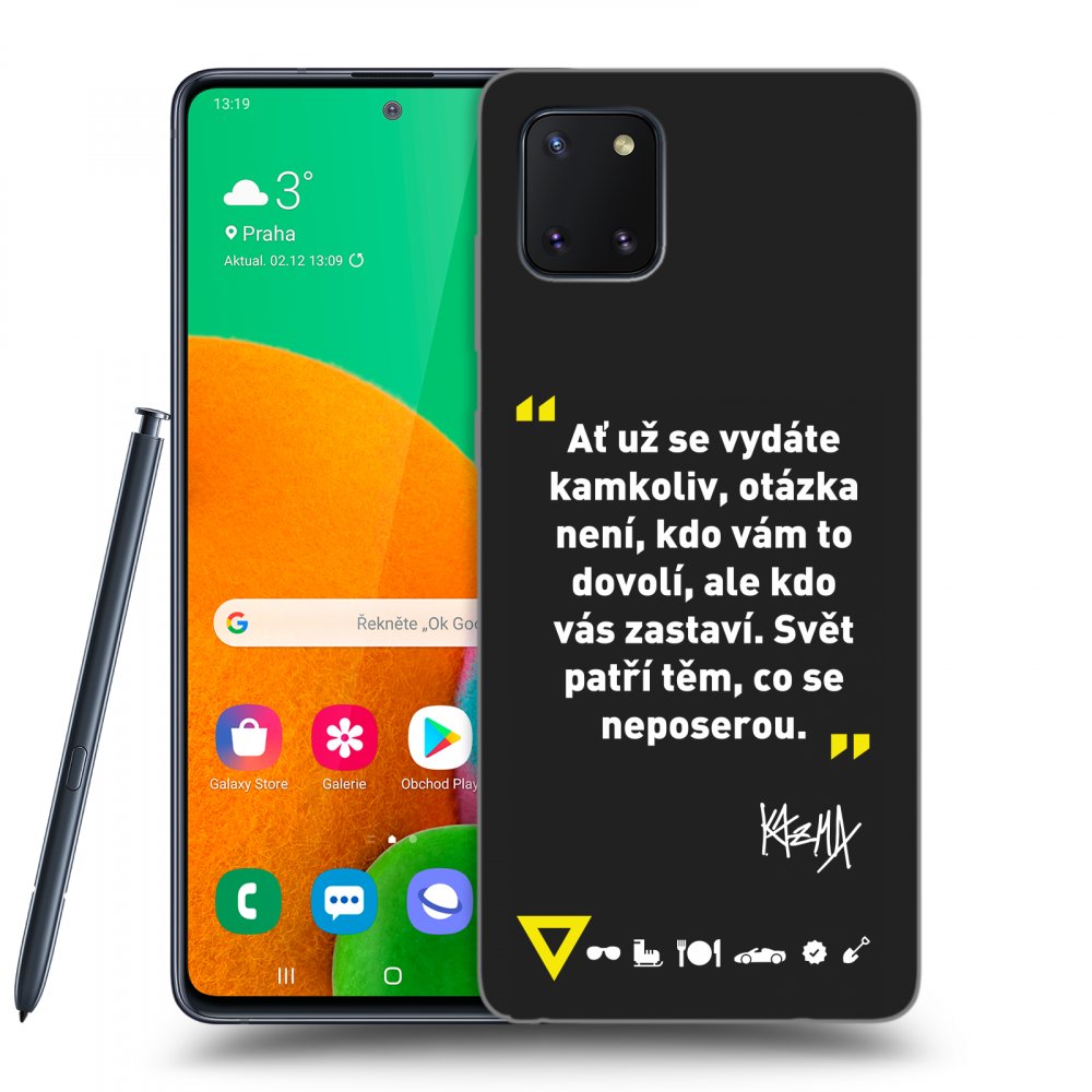 Picasee silikónový čierny obal pre Samsung Galaxy Note 10 Lite N770F - Kazma - SVĚT PATŘÍ TĚM, CO SE NEPOSEROU