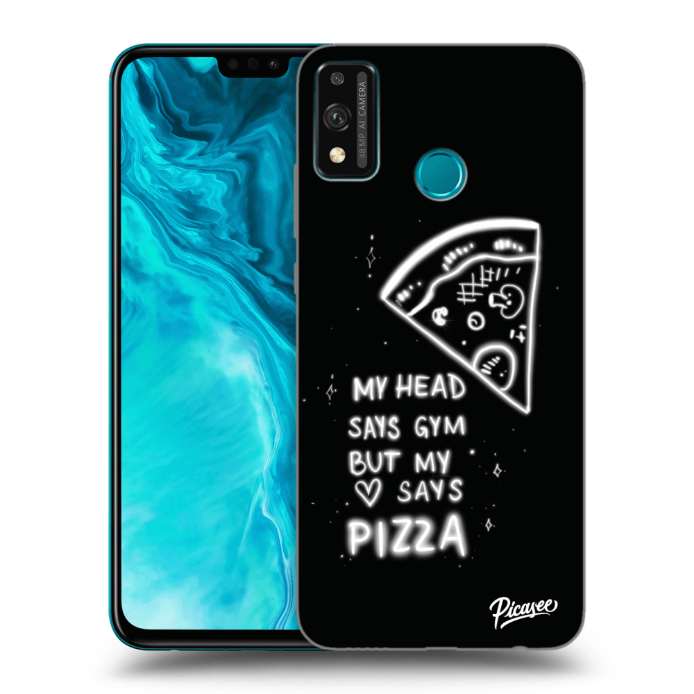 Picasee silikónový čierny obal pre Honor 9X Lite - Pizza