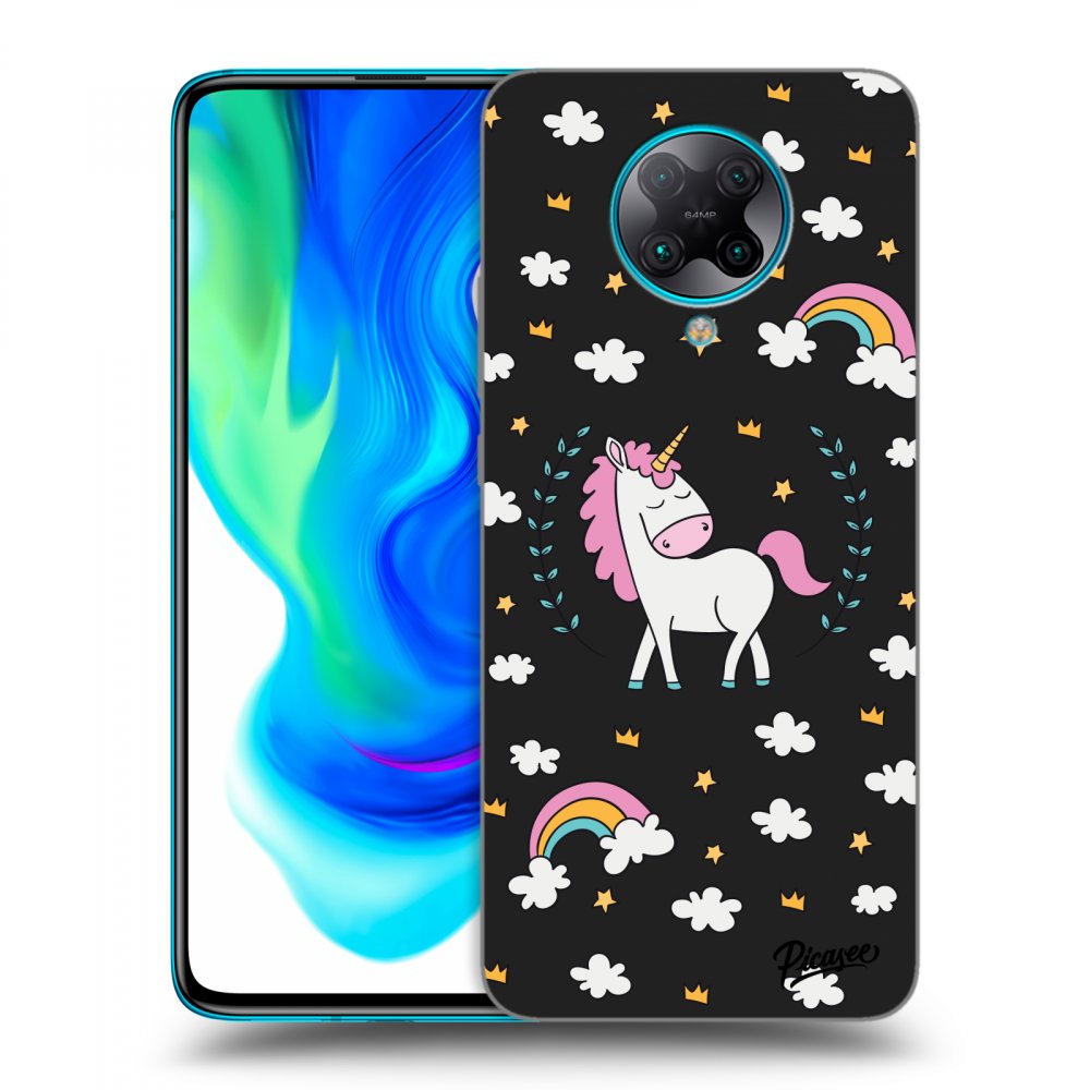 Picasee silikónový čierny obal pre Xiaomi Poco F2 Pro - Unicorn star heaven