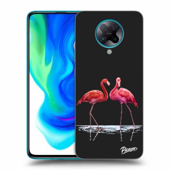 Picasee silikónový čierny obal pre Xiaomi Poco F2 Pro - Flamingos couple