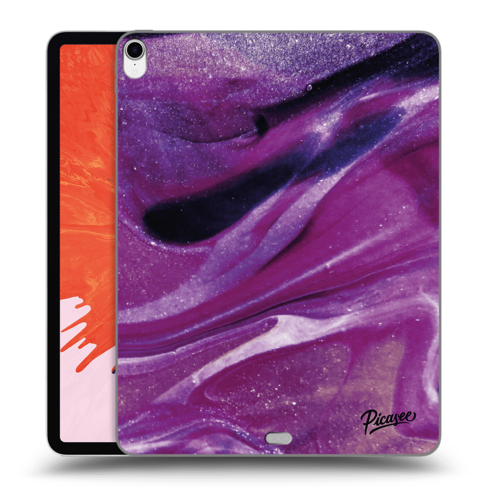 Picasee silikónový prehľadný obal pre Apple iPad Pro 12.9" 2018 (3. gen) - Purple glitter