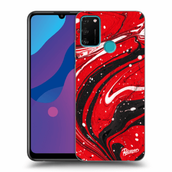 Picasee silikónový čierny obal pre Honor 9A - Red black