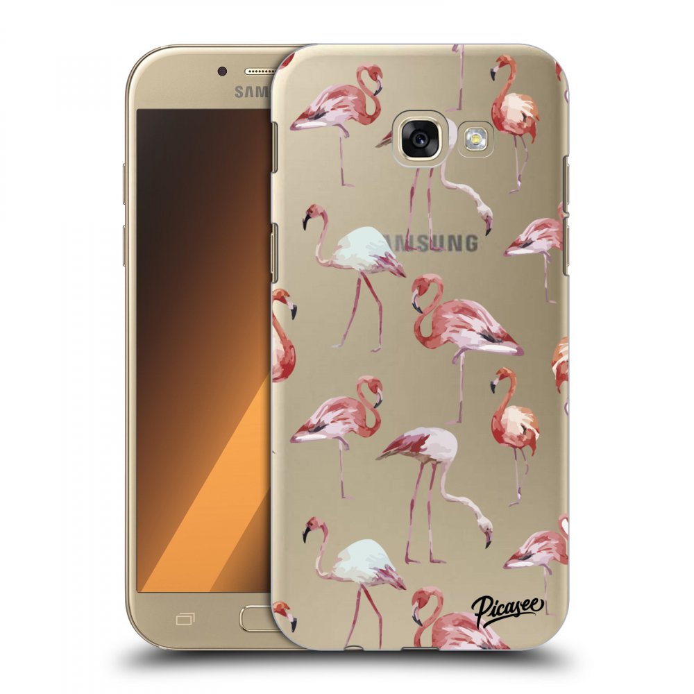 Picasee silikónový prehľadný obal pre Samsung Galaxy A5 2017 A520F - Flamingos