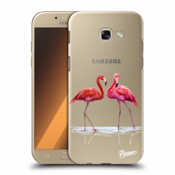 Picasee plastový prehľadný obal pre Samsung Galaxy A5 2017 A520F - Flamingos couple